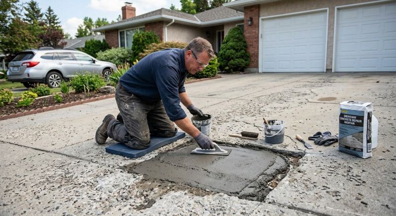 Concrete Driveway Crack Repair in Corpus Christi, TX